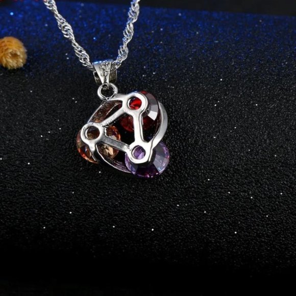 Flower Multi Necklace Pendant Earrings 925 Sterling Silver Set Gift - Picture 5 of 7